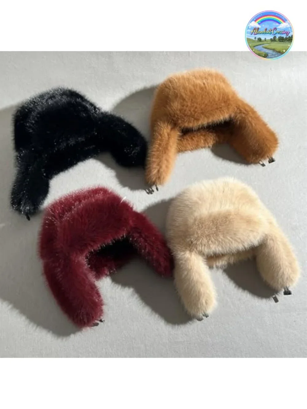 Faux Fur Trapper Hat with Foldable Ears Winter Warm Cossack Hat Unisex